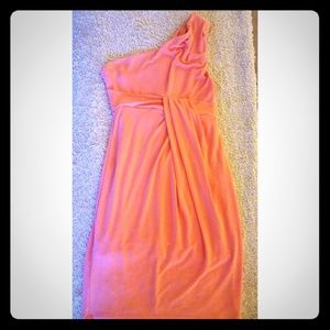 Sweet Peach One Shoulder Mini Dress
